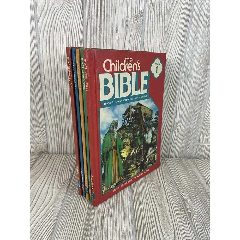 The Children's Bible Lot 0f 5 by A Golden Press VTG 1981 #1-5 Hardcover Books